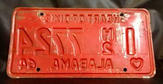 1964 ALABAMA Truck License Plate 1 H2 7724 Vintage Cond 54 years old 2