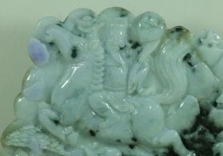 Cert ' d Untreated 3 Color Nature jadeite Jade Sculpture wealth God Horse q75307H 2
