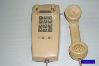 Vintage Beige Touch Tone Phone Push Button Wall Phone Western Electric Bell Co