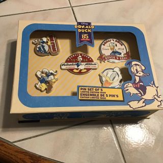 Donald Duck 85th Anniversary Pin Disney Store Limited Edition Le1600 Box Set