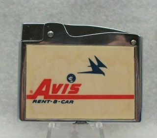 Vtg Avis - A - Car Flat Advertising Lighter Rare Double Sided