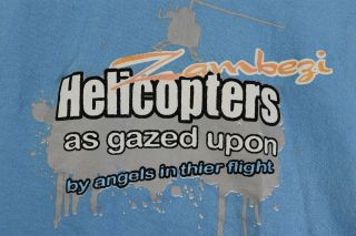 Zambezi Helicopters Africa Victoria Falls Xl Blue T Shirt