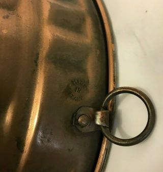 Vintage Copper Mold Bundt Cake Pan Tin Lined Made in Italy 10 