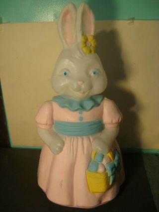 Vintage Empire Easter Girl Bunny Rabbit Blow Mold 25 " Tall 102