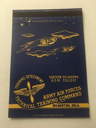 Vintage Matchbook Cover Matchcover Army Air Forces Wilburton Ok