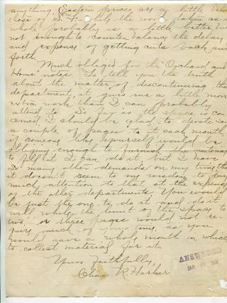 1891 Letter on Letterhead The Fancier ' s Monthly Chas Harker San Jose California 2