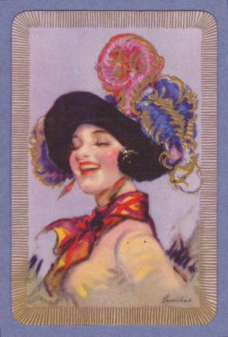 1 Single Vintage Swap/playing Card Enn Lady 
