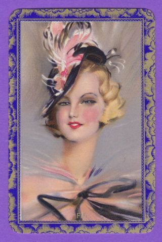 1 Single Vintage Swap/playing Card Enn Chic Lady Fifi Fi - 1 - 1 Artist Jg Domergue