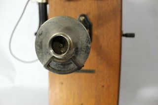 Antique Stromberg Carlson Telephone Oak Wood Hand Crank Wall Phone 5 Bar As - Is 2