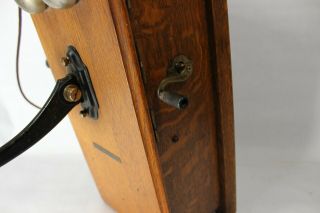 Antique Stromberg Carlson Telephone Oak Wood Hand Crank Wall Phone 5 Bar As - Is 5
