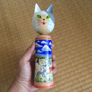Top Recommended 23.  5cm Cat Kokeshi Studio Shuzsaya Japan No.  11