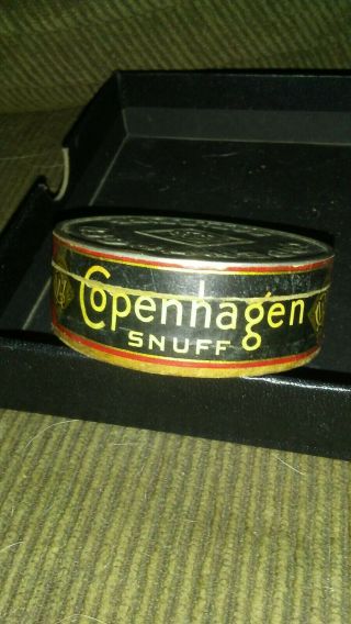 Rare Vintage Copenhagen Snuff Can With Blue Sticker