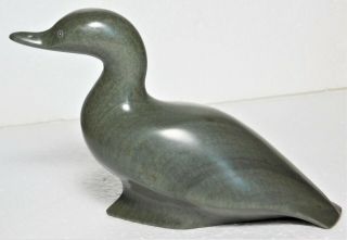 Inuit Eskimo Soapstone Carving " Duck " By ᔭᓂ (johnny)