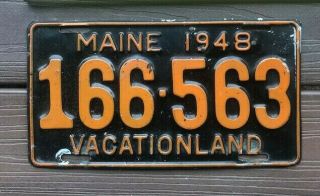 1948 Maine License Plate Aluminum