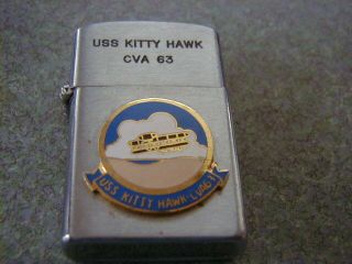 Old Vietnam Era Prince Rocky Slim Lighter Uss Kitty Hawk Cva 63 Looks Good
