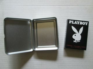 Playboy deck of playing cards in a metal logo - ed tin 4