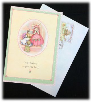 Vintage Bunnies By The Bay Congratulations On Your Home Happiness Card