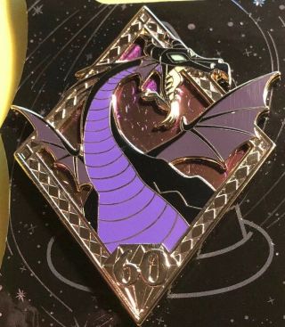 Disney Wdi Sleeping Beauty 60th Anniversary Maleficent Dragon Le 250 Diamond Pin