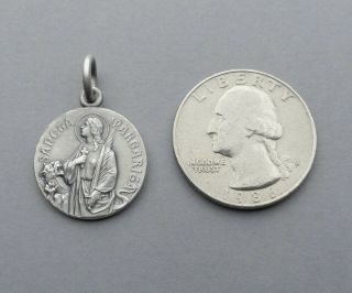 French,  Antique Religious Pendant.  Saint Margaret of Antioch.  Medal by Penin. 2