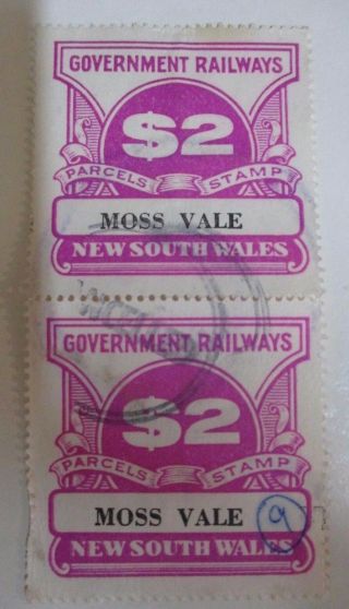 Government Railways Parcels Stamps - Two Dollar Moss Vale,  Nsw -