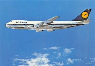 Lufthansa Boeing Jet 747 Airline Airplane Postcard