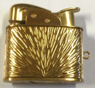Vintage Gold Tone Evans Sunburst Lighter W/keychain Hook Looks Pat.  19023