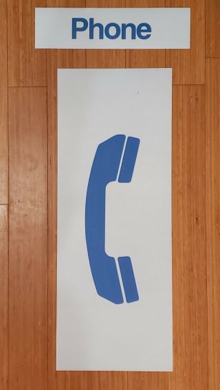 Set Vtg Pay Phone Telephone Booth Decals Stickers Sign Lrg 29 " X 11 " Hd Vinyl