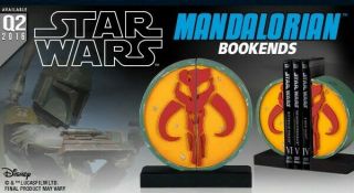 Star Wars Boba Fett Mandalorian Skull Symbol Bookends 1347/3000 - Gentle Giant