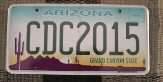 A5 - Arizona Flat Graphic Base License Plate Cdc2015