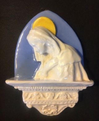 Madonna Virgin Mary Ceramic Plaque