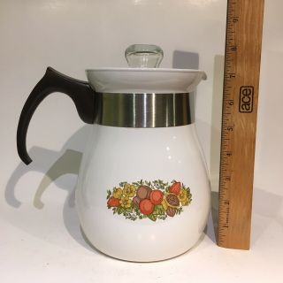 Vintage Corning Ware ' Spice of Life ' 6 Cup Stove Top Coffee Percolator P - 166 2