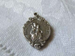 Vintage Catholic Religious Holy Medal - Ntra Sra Del Carmen Sacred Heart 925