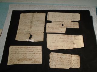 Antique Bill Of Papers 1786,  1790,  1793,  1796,  1799,  1805