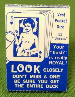 Vtg Bathroom Condom Vending Machine Nude Girl Mini - Photo 13 Playing Cards 1x1.  5 "
