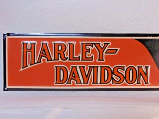 HARLEY DAVIDSON MOTORCYCLES advertising sign ORANGE BLACK bar & shield $9.  95 NR 2