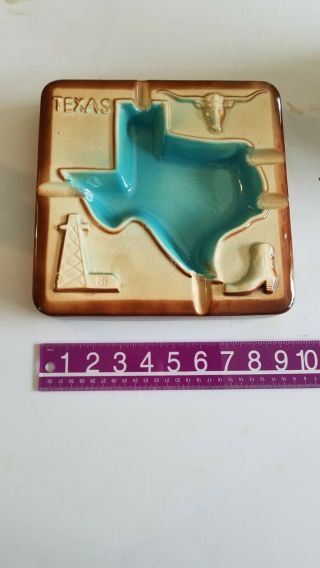 Texas Shaped Ashtray Unique And Large 10 " Square