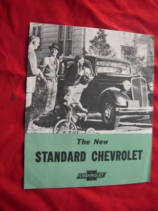 1935 Chevy Chevrolet Car Dealer Dearlership Sedan Brochure Vintage