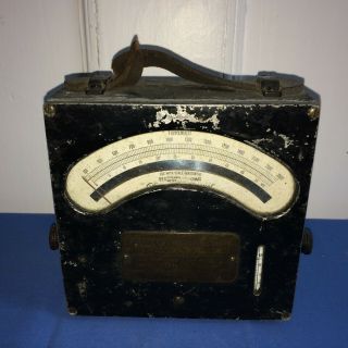 Antique Hoskins Thermo - Electic Pyrometer Industrial Steam Punk Gauge Meter Vtg