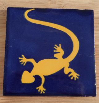 10 Talavera Mexican Pottery Tile 4 " Southwest Gecko Salamander Lizard Iguana