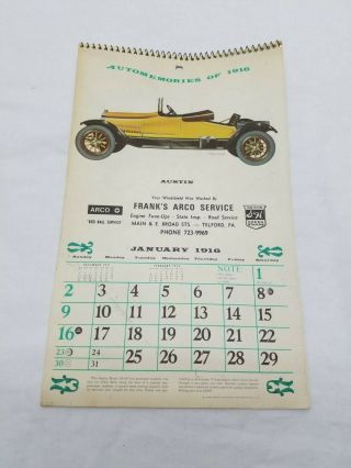 Vintage 1972 Arco Gasoline Automobile Antique Car Advertising Calendar