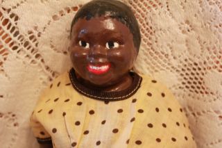 Rare Antique Black Americana Early 1900s Folk Art Wood Walker Doll Toy