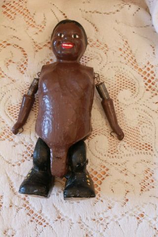 Rare Antique Black Americana Early 1900s Folk Art Wood Walker Doll Toy 3