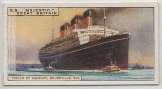S.  S.  Majestic Passenger Liner White Star Lines 90,  Y/o Trade Ad Card