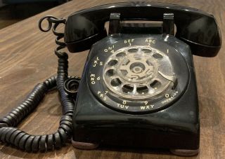 Vintage 1960s Bell System Western Electric Rotary Phone C/d 500 Black - As Found