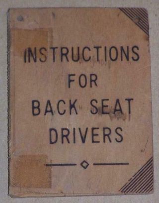 Wooden Booklet,  Instructions For Back Seat Drivers,  Topeka,  Kansas