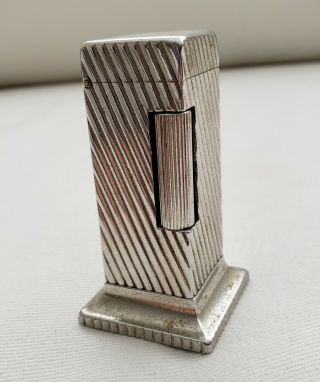 Vintage Diagonal Pattern Dunhill Rollalite Table Lighter Not