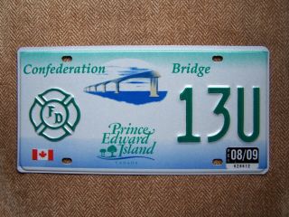 2009 Prince Edward Island Bridge Fireman License Plate.  115 Grams 13u