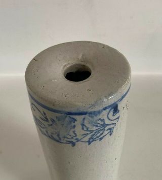 Vintage Blue & White Stoneware Crock Rolling Pin 1900s 3