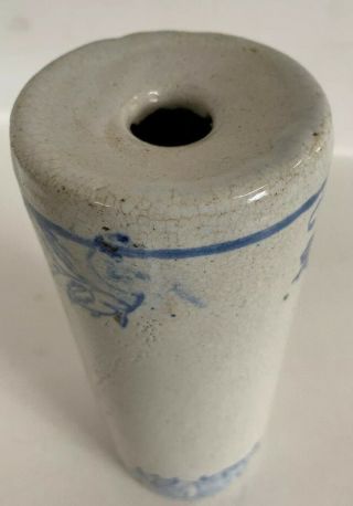 Vintage Blue & White Stoneware Crock Rolling Pin 1900s 7