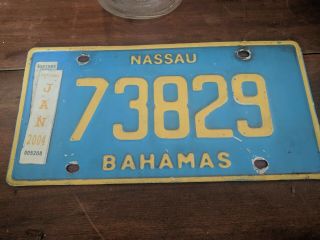 Bahamas Nassau License plate 73829 2
